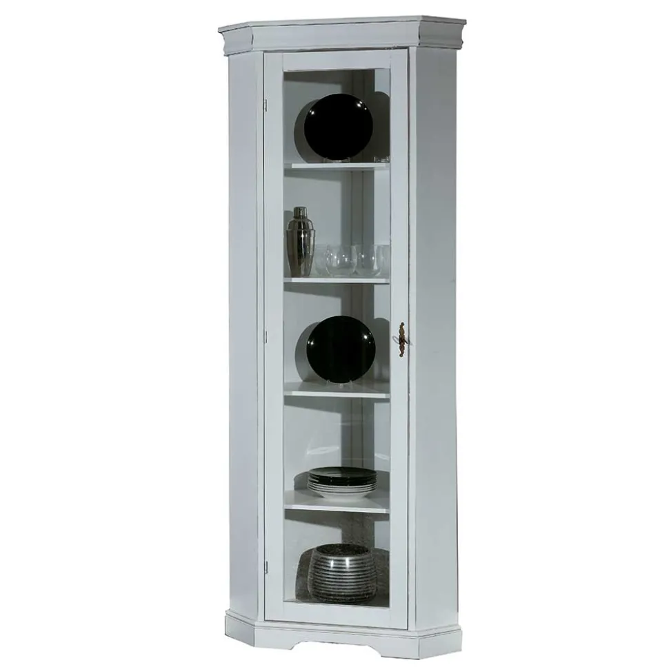 Elegante Eckvitrine im Vintage Landhaus Look - Zarinas