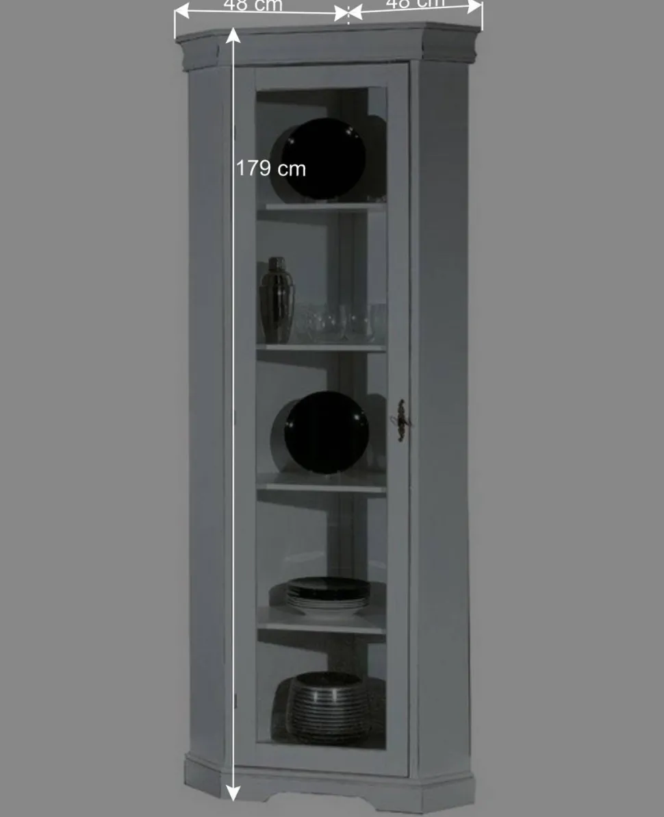 Elegante Eckvitrine im Vintage Landhaus Look - Zarinas