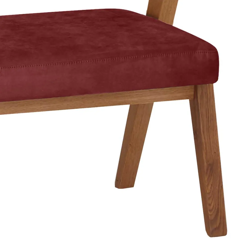 Elegante Esszimmer-Bank in Rot & Wildeiche - Ovenciana