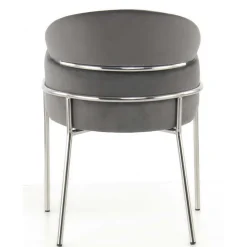 Eleganter Armlehnstuhl in Grau & Silber - Ecolosia