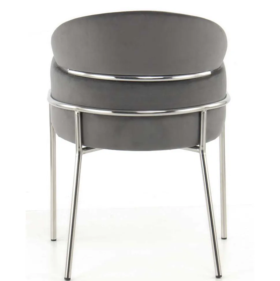 Eleganter Armlehnstuhl in Grau & Silber - Ecolosia