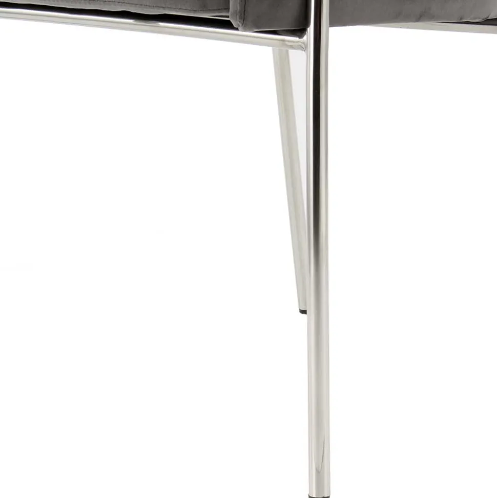 Eleganter Armlehnstuhl in Grau & Silber - Ecolosia