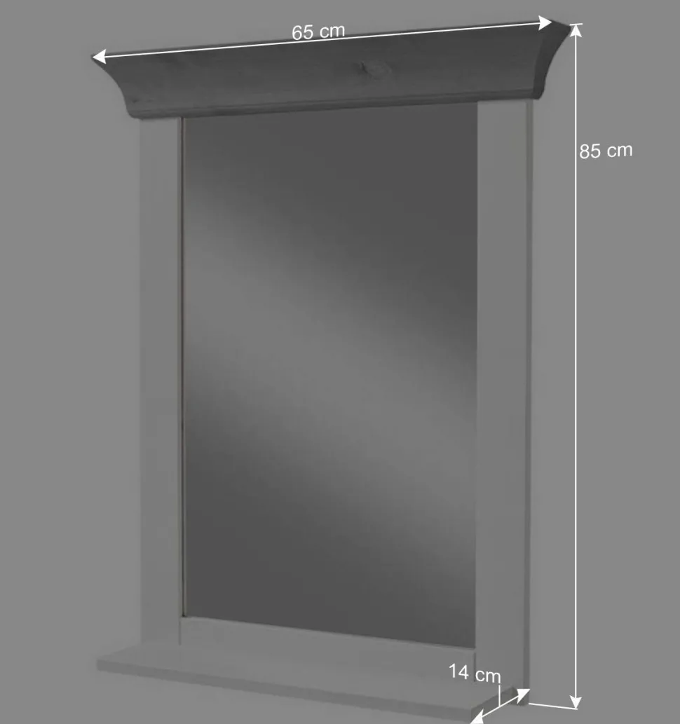 Eleganter Landhaus Spiegel in Weiß & Grau - Mirandesca