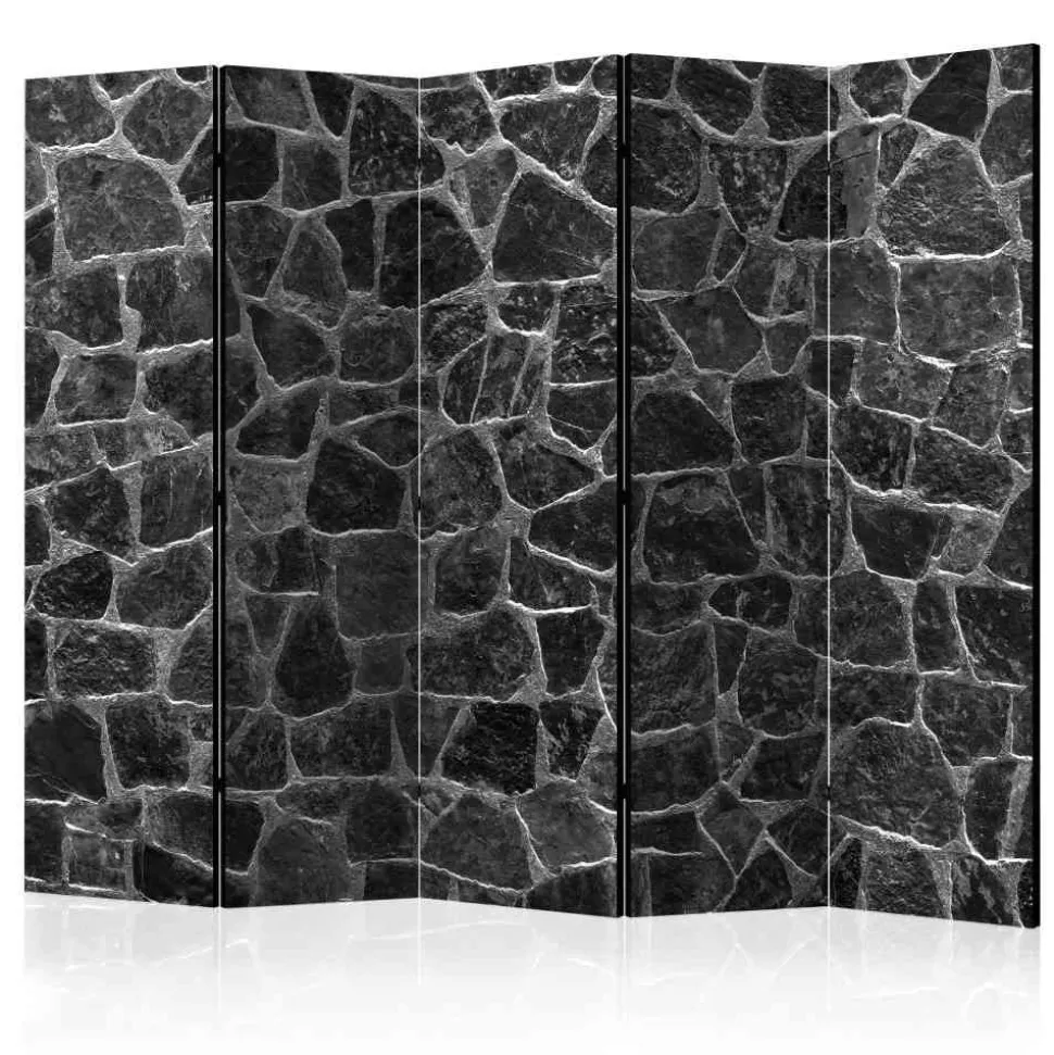Eleganter Paravent in Schwarz Grau - Harras