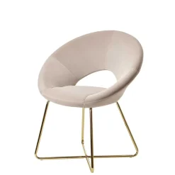 Eleganter Polsterstuhl in Beige Samt - Amando