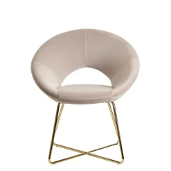 Eleganter Polsterstuhl in Beige Samt - Amando
