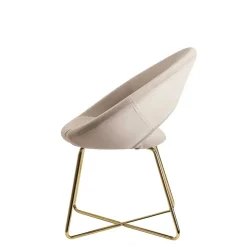 Eleganter Polsterstuhl in Beige Samt - Amando