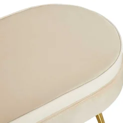 Eleganter Retro Style Hocker in Beige & Gold - Lugano