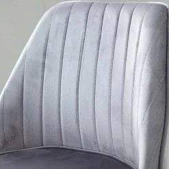 Eleganter Schreibtisch Drehstuhl in Grau Samt - Cessma