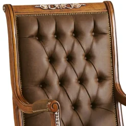 Eleganter Schreibtischsessel in Braun mit Silber - Zaisan