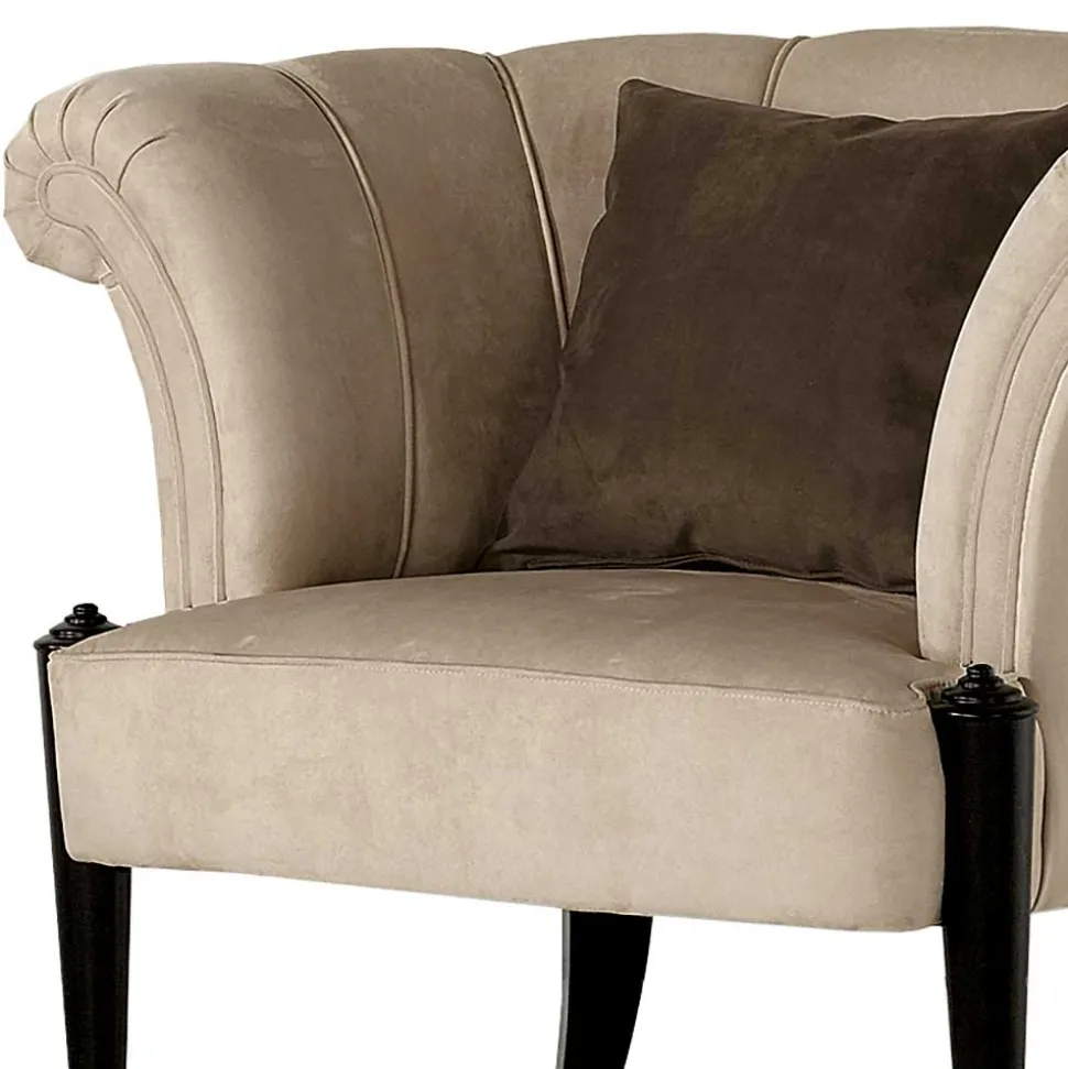 Eleganter Sessel in Beige Stoffbezug - Gatron