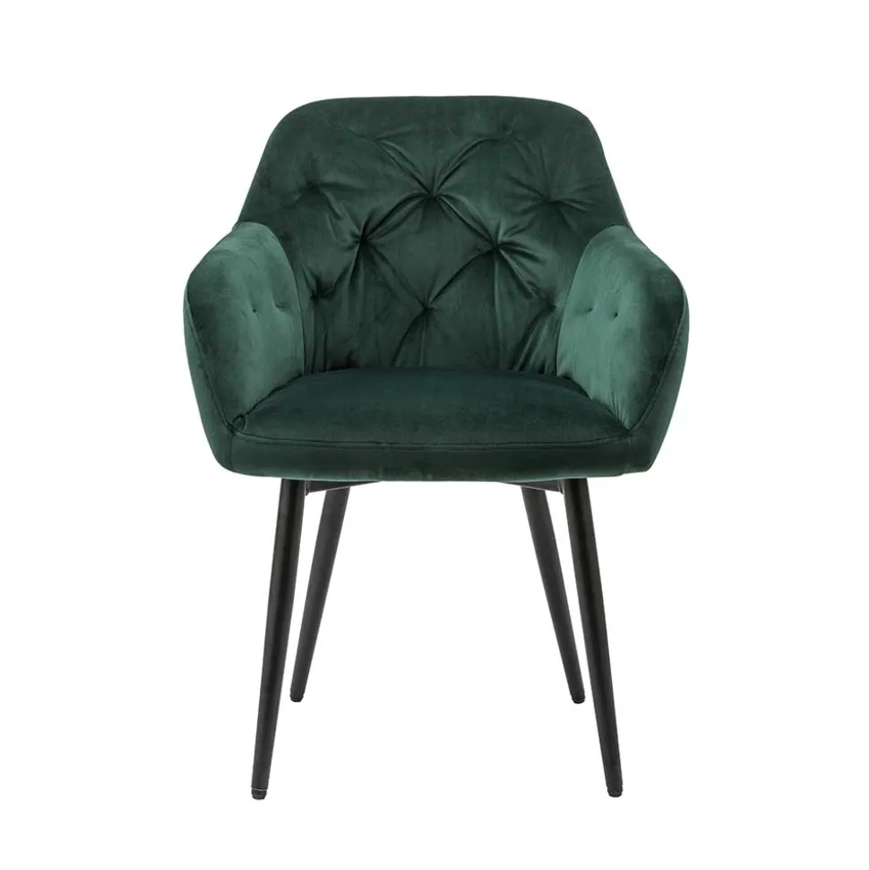 Eleganter Tischsessel in Dunkelgrün & Schwarz - Balu