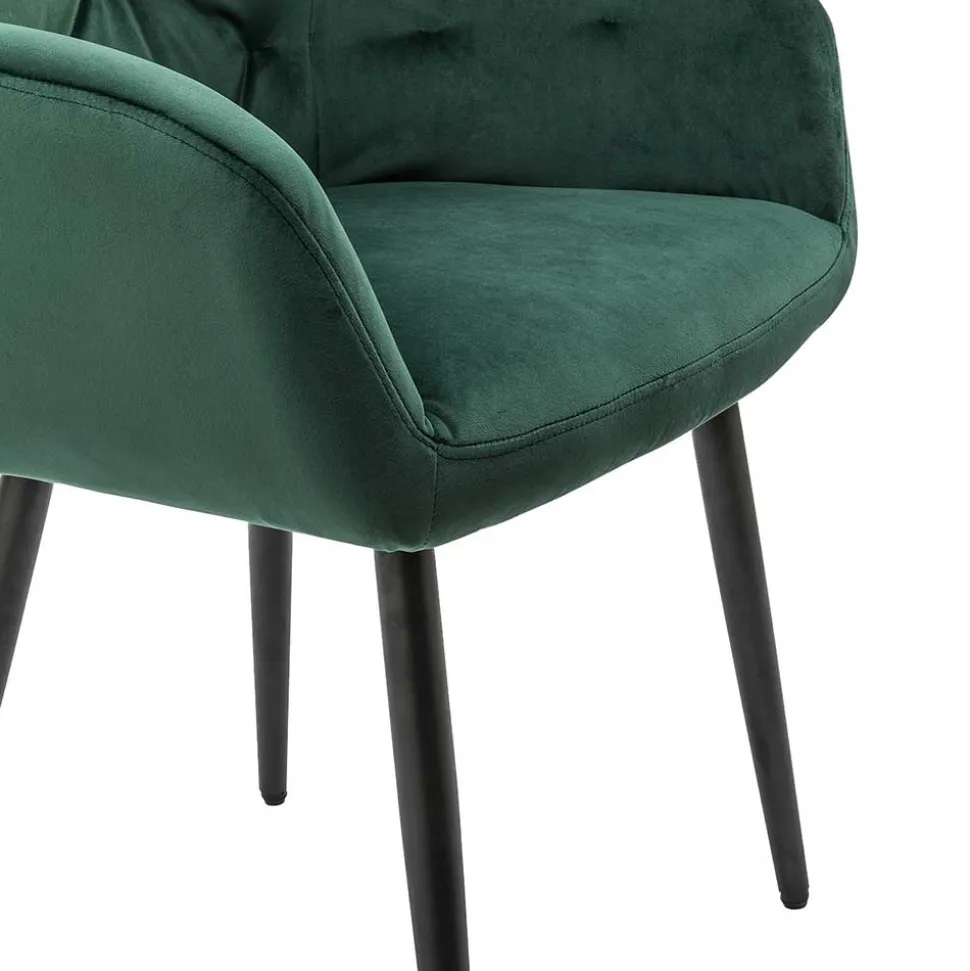 Eleganter Tischsessel in Dunkelgrün & Schwarz - Balu