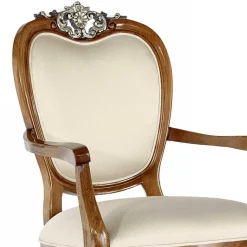 Eleganter Tischsessel in Beige Stoff - Dominica