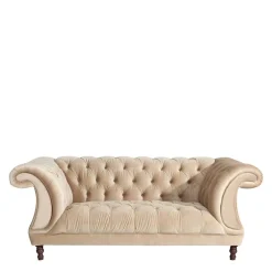 Elegantes Barocksofa in Beige Samtvelours - Hihat