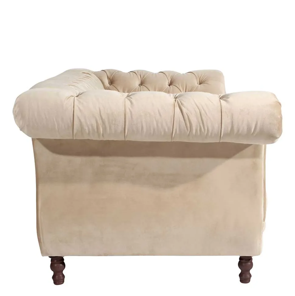 Elegantes Barocksofa in Beige Samtvelours - Hihat