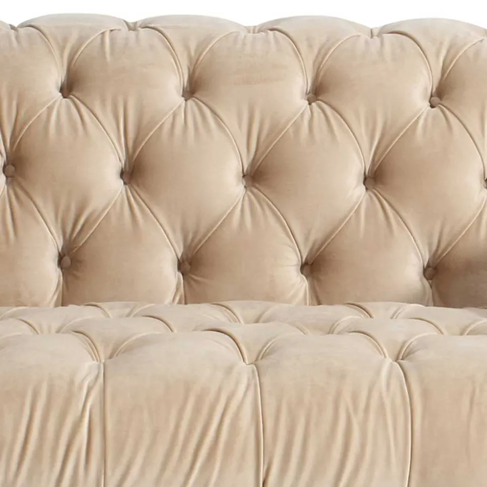 Elegantes Barocksofa in Beige Samtvelours - Hihat