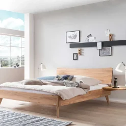 Elegantes Holzbett aus geölter Wildeiche - Mathan