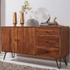 Elegantes Loft Sideboard aus Sheesham Holz - Basserini