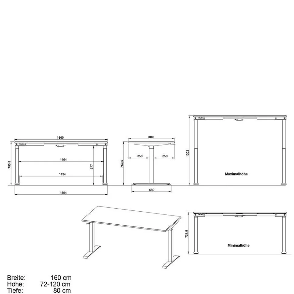 Elektrisch verstellbare Tische & Schrank Set - Tila (dreiteilig)
