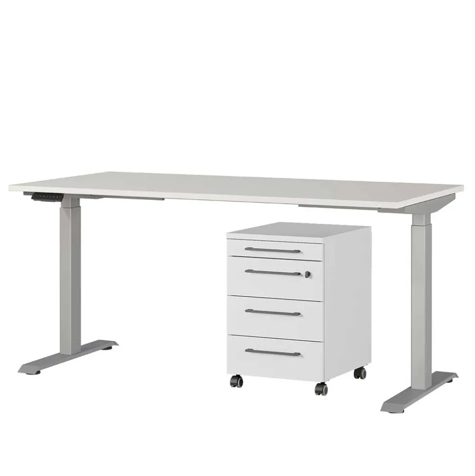 Elektrisch verstellbarer Bürotisch im Set - Hanrah (zweiteilig)
