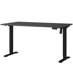 Elektrisch verstellbarer Officetisch in Dunkelgrau - Gatron