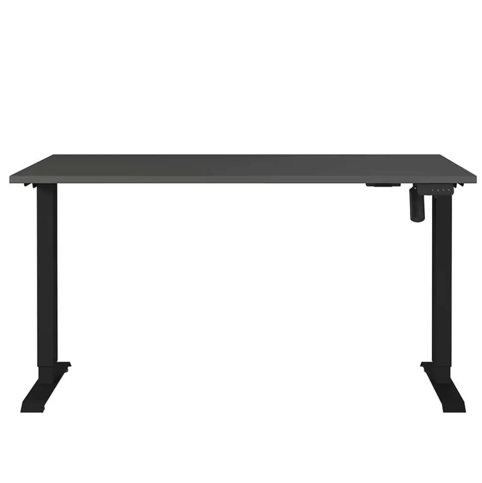 Elektrisch verstellbarer Officetisch in Dunkelgrau - Gatron