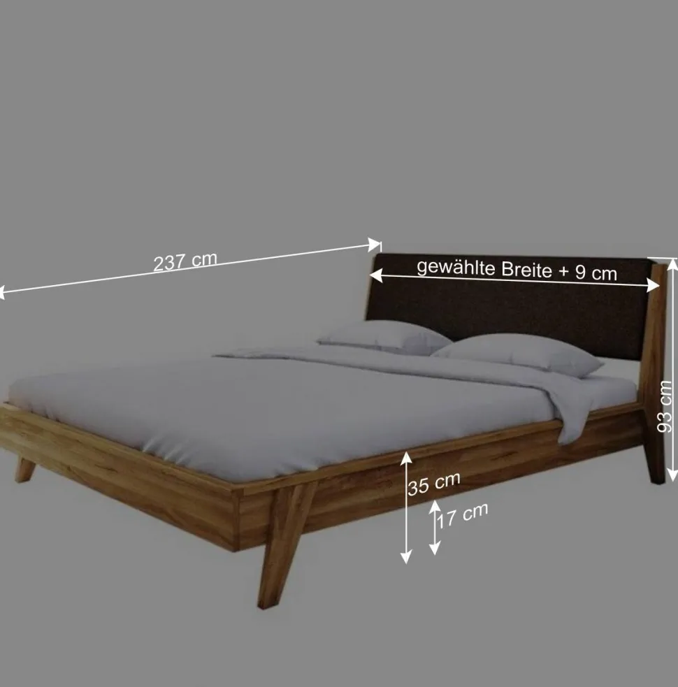 220er Designbett aus Wildeiche & Nachtkommoden - Hardus