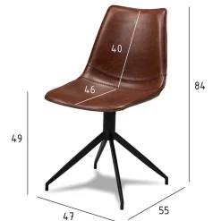 2er Kunstlederstuhl-Set in Braun - Enyet (2er Set)