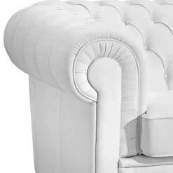 3er Ledersofa im Chesterfield Look - Dossera