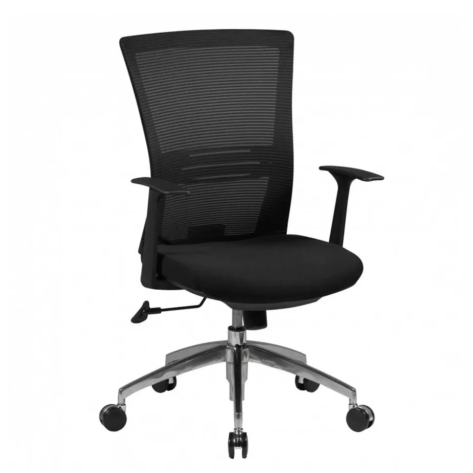 Ergonomischer Bürostuhl mit hoher Lehne in Schwarz - Delavidu