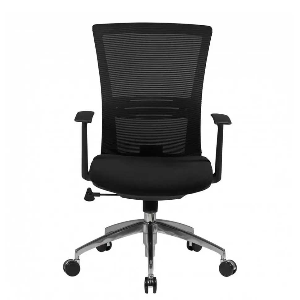 Ergonomischer Bürostuhl mit hoher Lehne in Schwarz - Delavidu