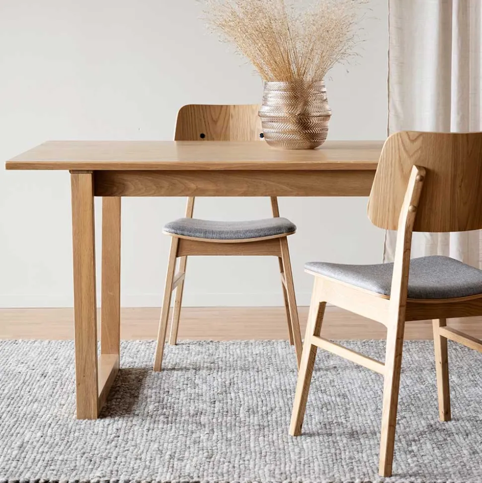 Essgruppe in Eiche & Hellgrau - Nineo (siebenteilig)