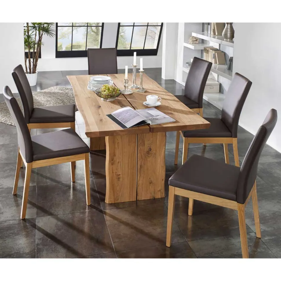 Essgruppe Sympatia aus Wildeiche Massivholz (siebenteilig)