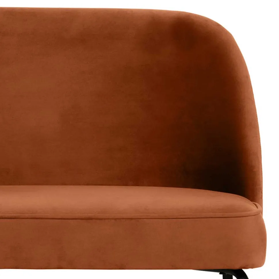 Esstisch Bank in Rost Braun Samt - Feliz