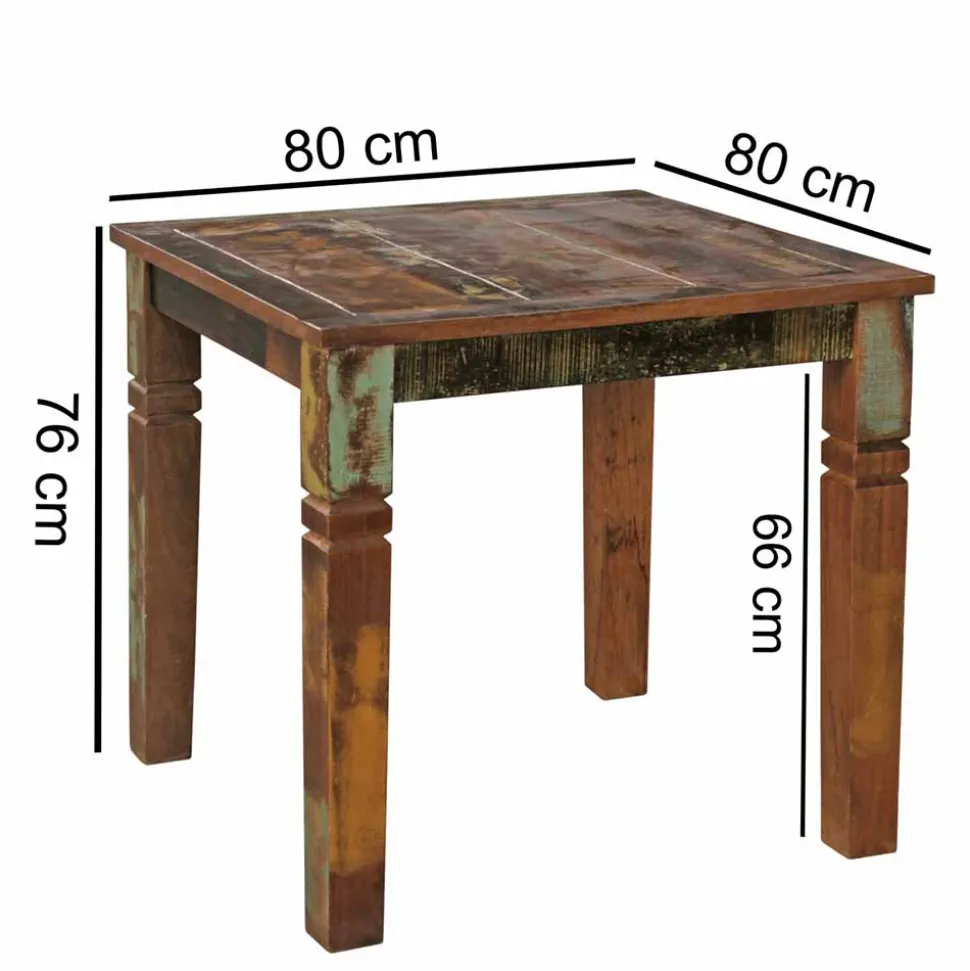 Esstisch Dencig im Shabby Chic mehrfarbig