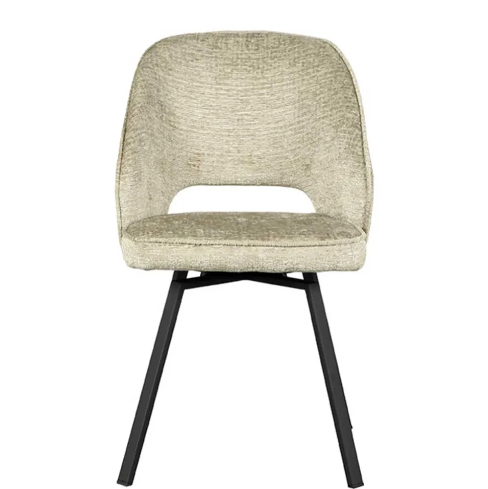 Esstisch Drehstuhl in Beige Struktursamt - Turena (2er Set)