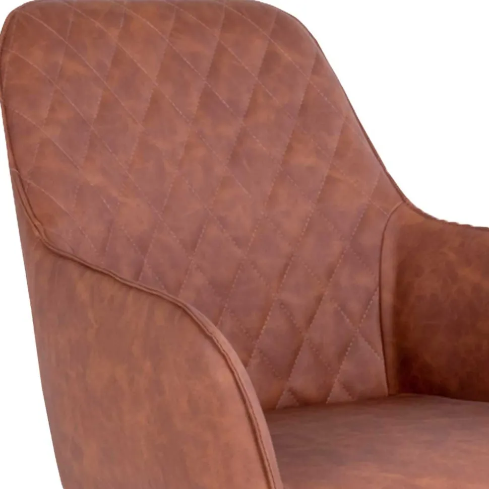 Esstisch Drehstuhl in Cognac Braun - Dress