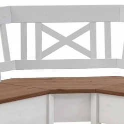 Esstisch Eckbank Barlad aus Kiefernholz Weiß mit Braun