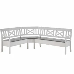 Esstisch Eckbank Yoan in Weiß Grau