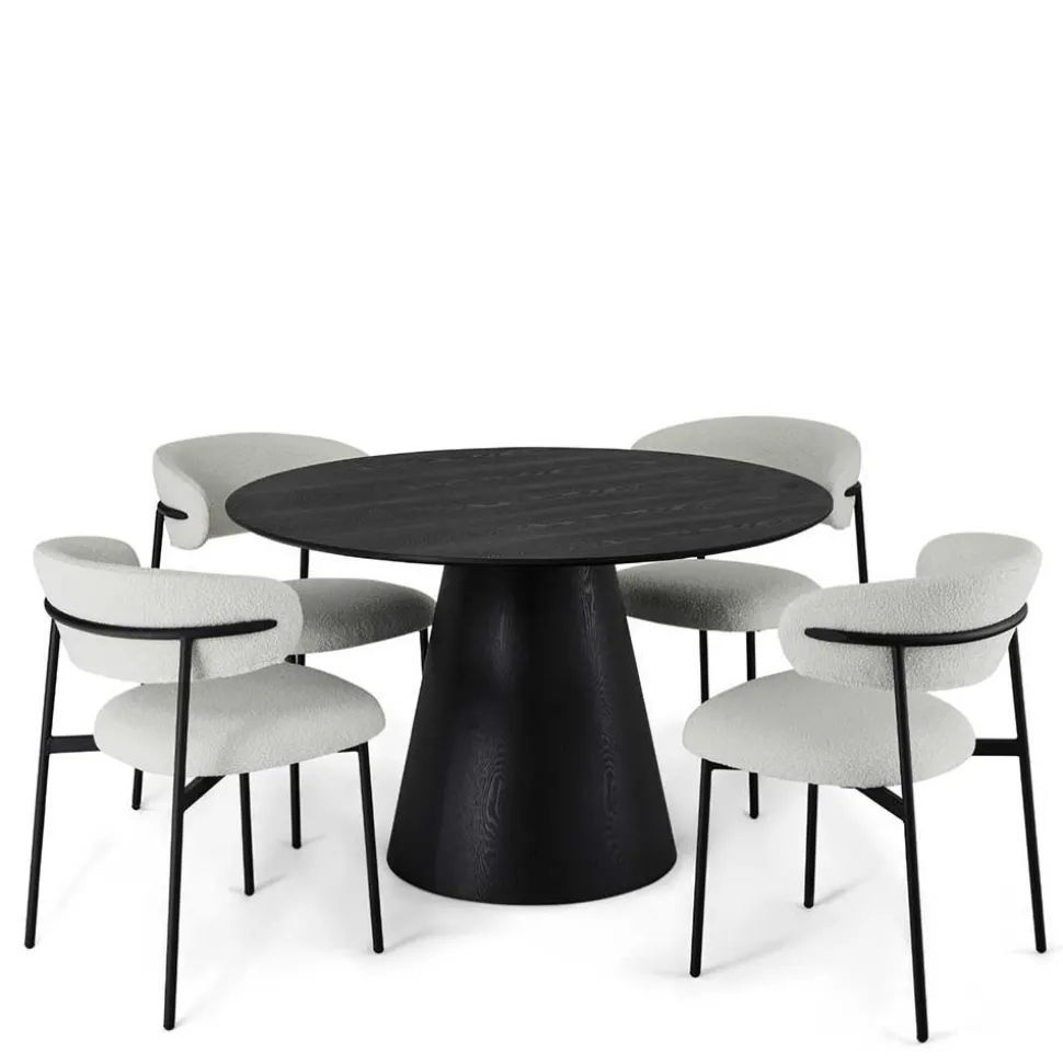 Esstisch Gruppe im Scandi Chic - Vuschea (fünfteilig)