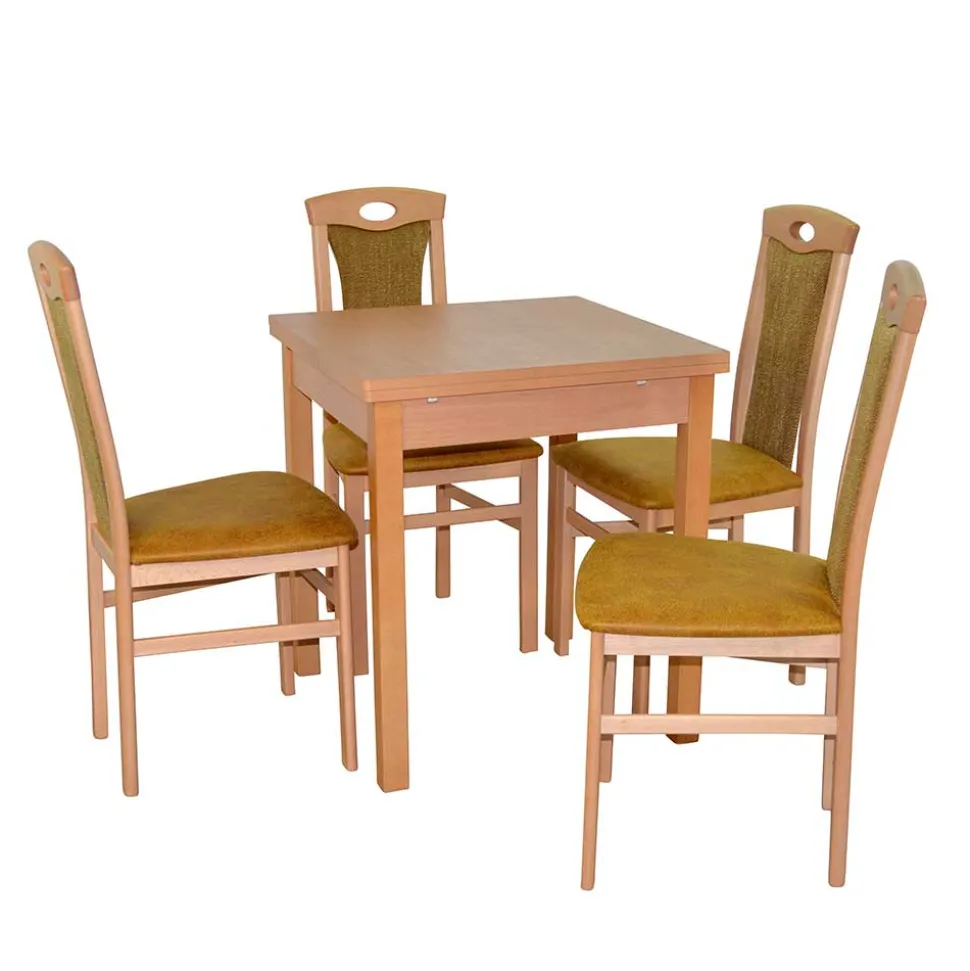 Esstisch Gruppe in Buche - Kerneta (fünfteilig)