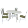 Esstisch Kombi in Weiß & Grün - Cynthia (fünfteilig)