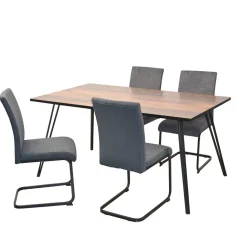 Esstisch Kombination mit Schwingstühlen - Yagov (fünfteilig)