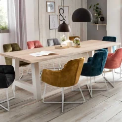 Esstisch mit Baumkante Eiche gekälkt - Ugolina