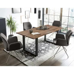 Esstisch mit Drehstühlen Set - Valbera (fünfteilig)