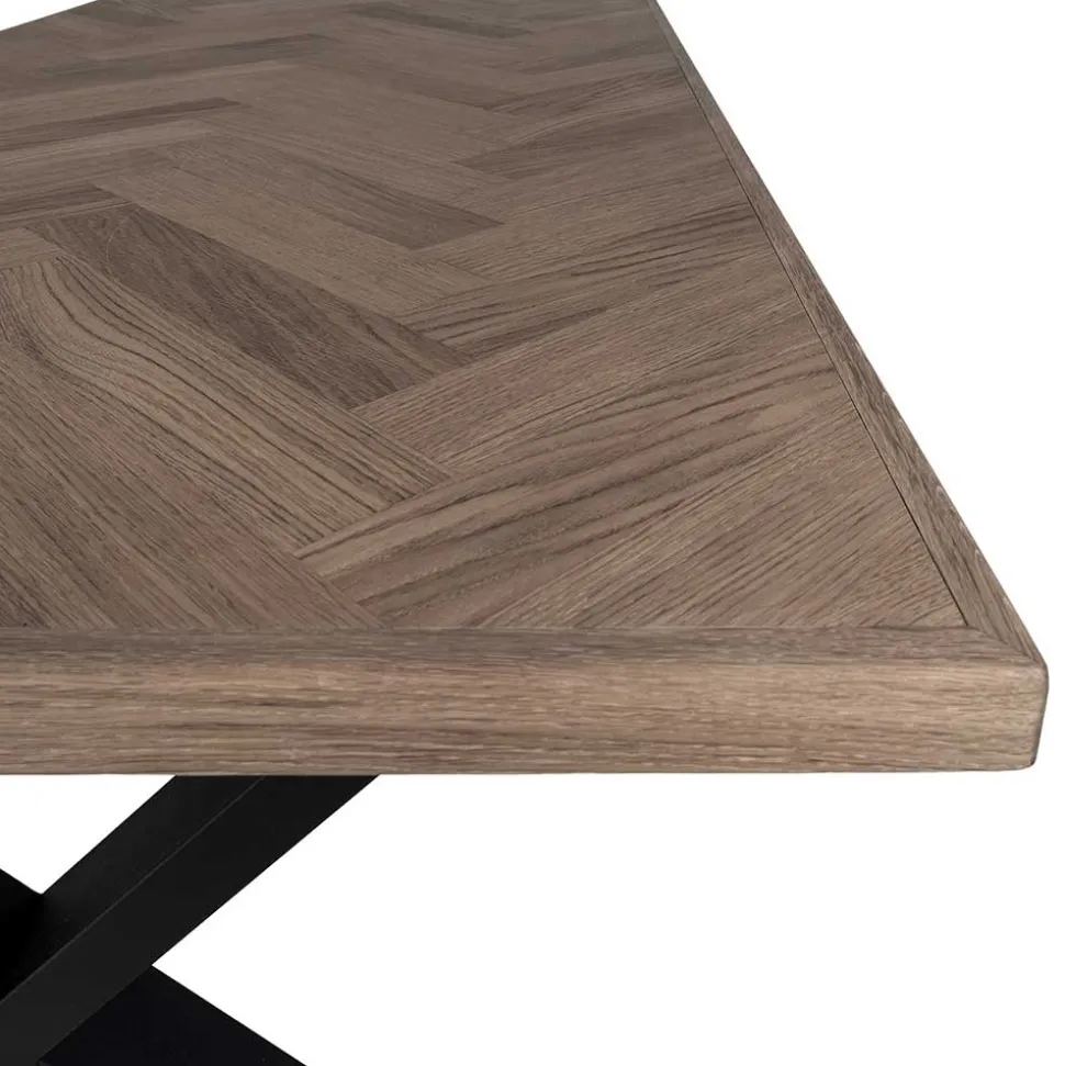 Esstisch mit Eiche Furnier in Rauchfarben - Leya