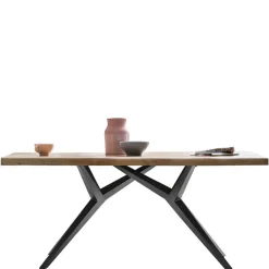 Esstisch mit Holzplatte Akazie & Eisengestell - Sestron