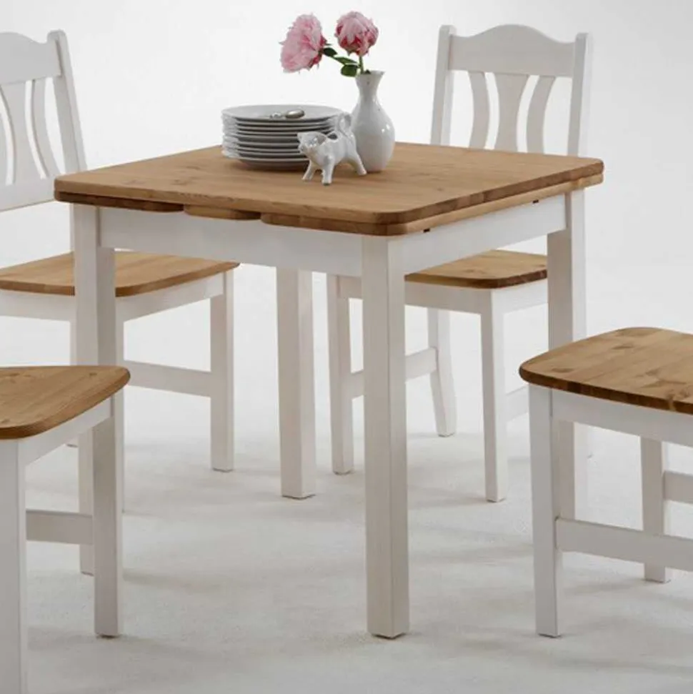 Esstisch mit Stühlen Vipe in Weiß (fünfteilig)