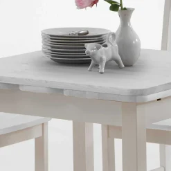 Esstisch mit Stühlen Vironegras in Weiß (fünfteilig)